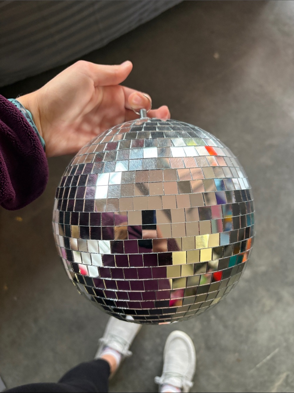 Silver Mirrored Disco Ball Ornament